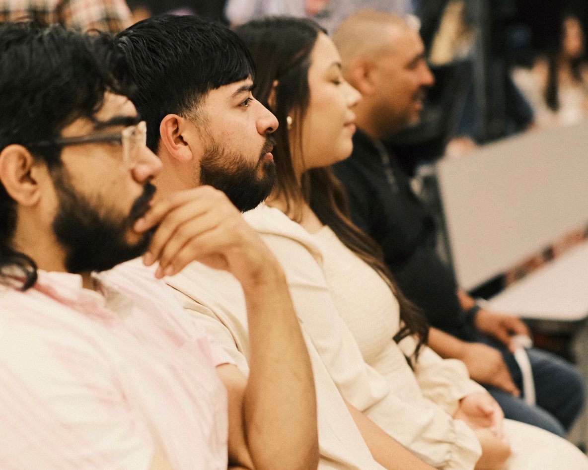People engaged during service