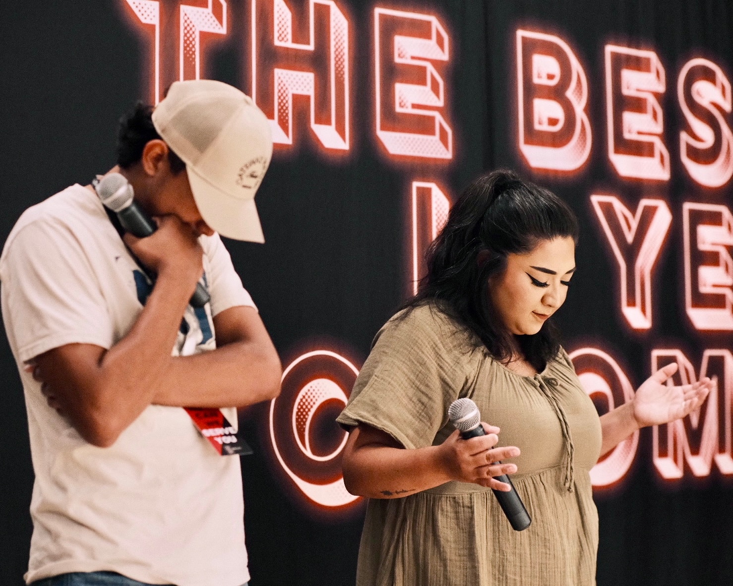 Worship team on stage